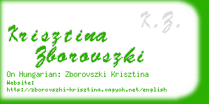 krisztina zborovszki business card